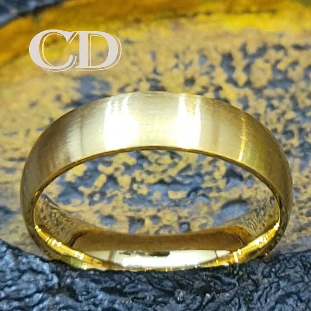 Women's Matte Gold Wedding Ring Band - Matte Gold Wedding Ring For Girl's